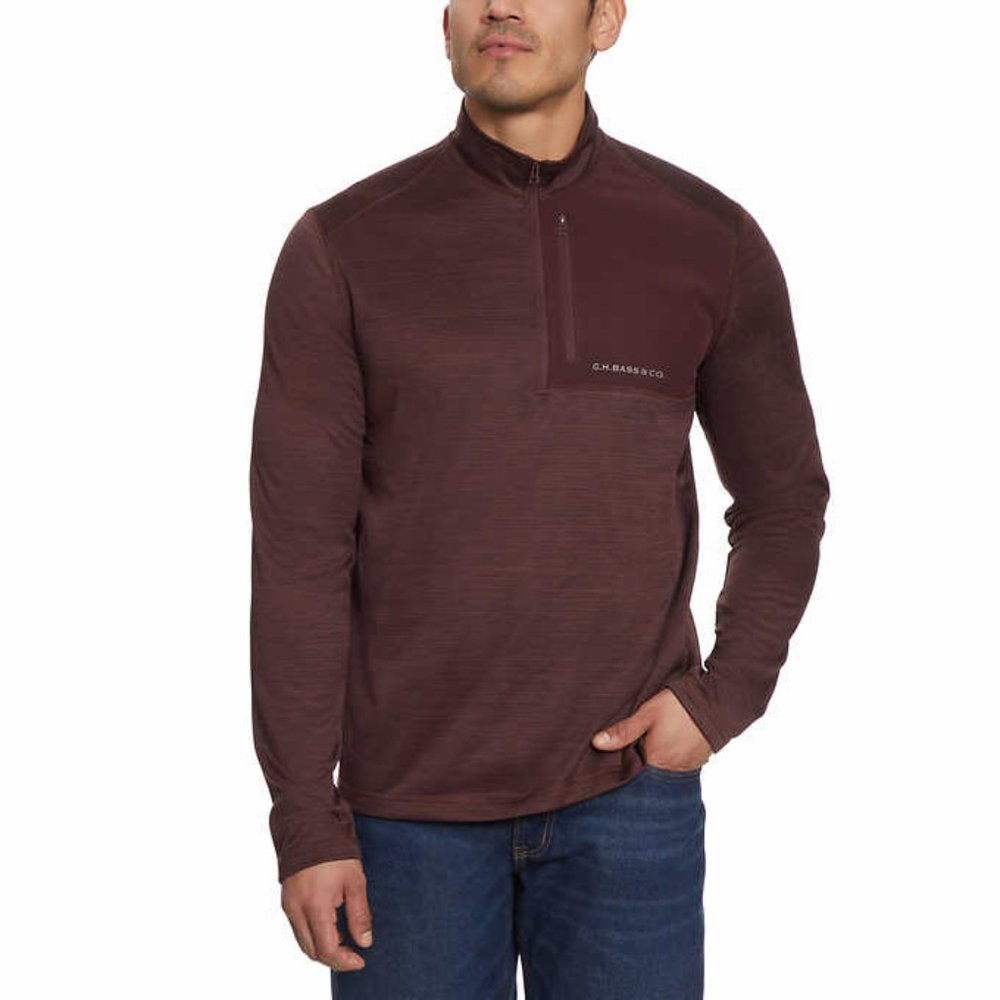 G.H. Bass Men's Quarter Zip Fleece Top  NWT